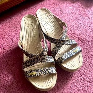 Croc Cheetah Print Heels